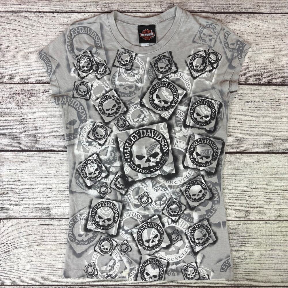 2009 Harley Davidson Motorcycles Skulls Big Print T-shirt - Picture 6 of 8